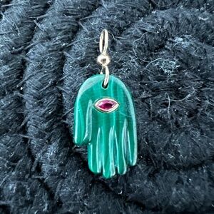 Malachite Stone Dharma Necklace Charm